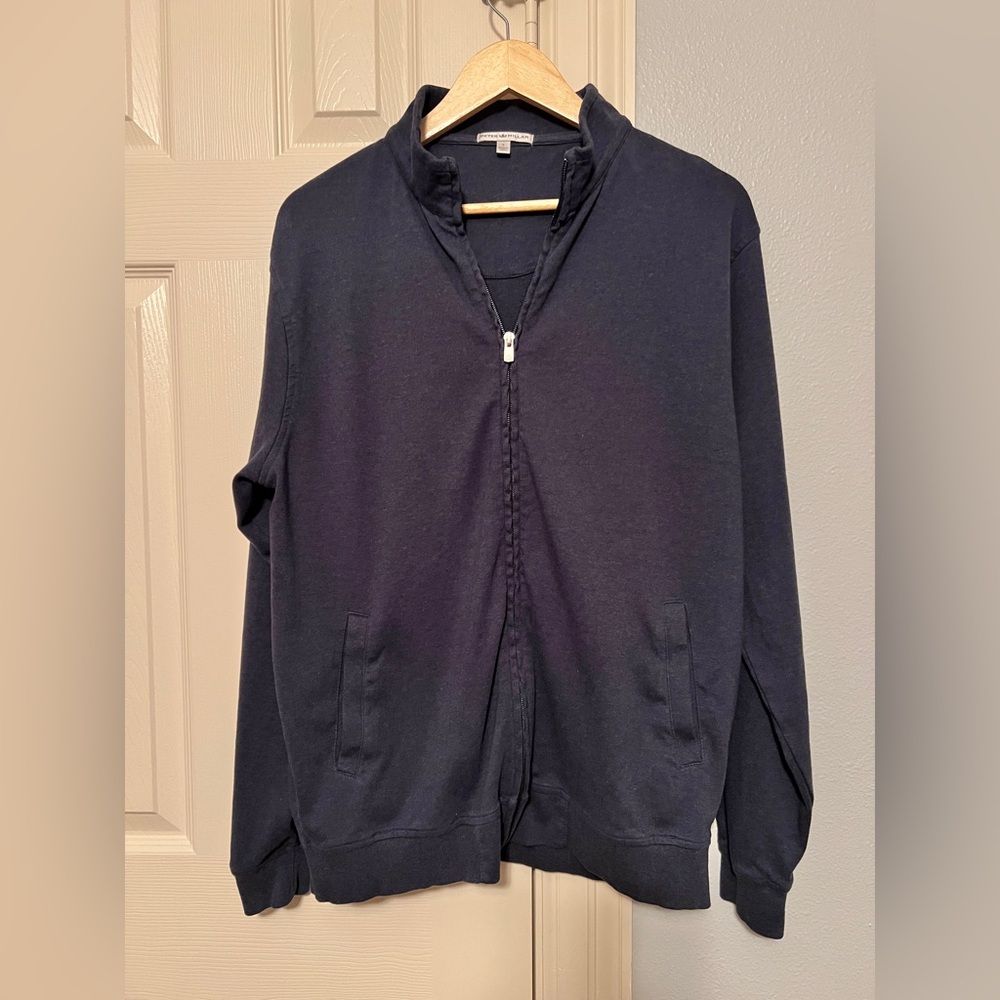 Peter Millar Jacket Mens L Blue Performance Active Golf Stretch Preppy Sport EUC